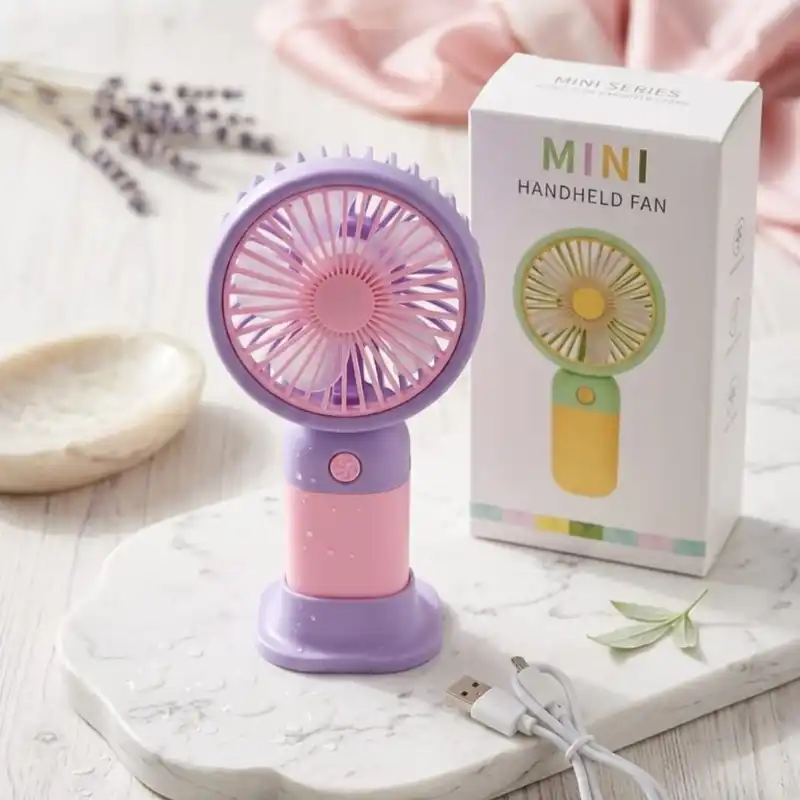 Mini Handheld Fan USB Rechargeable – 3 Speed Portable Mini Fan