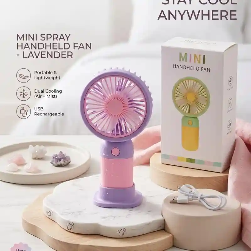 Mini Handheld Fan USB Rechargeable – 3 Speed Portable Mini Fan