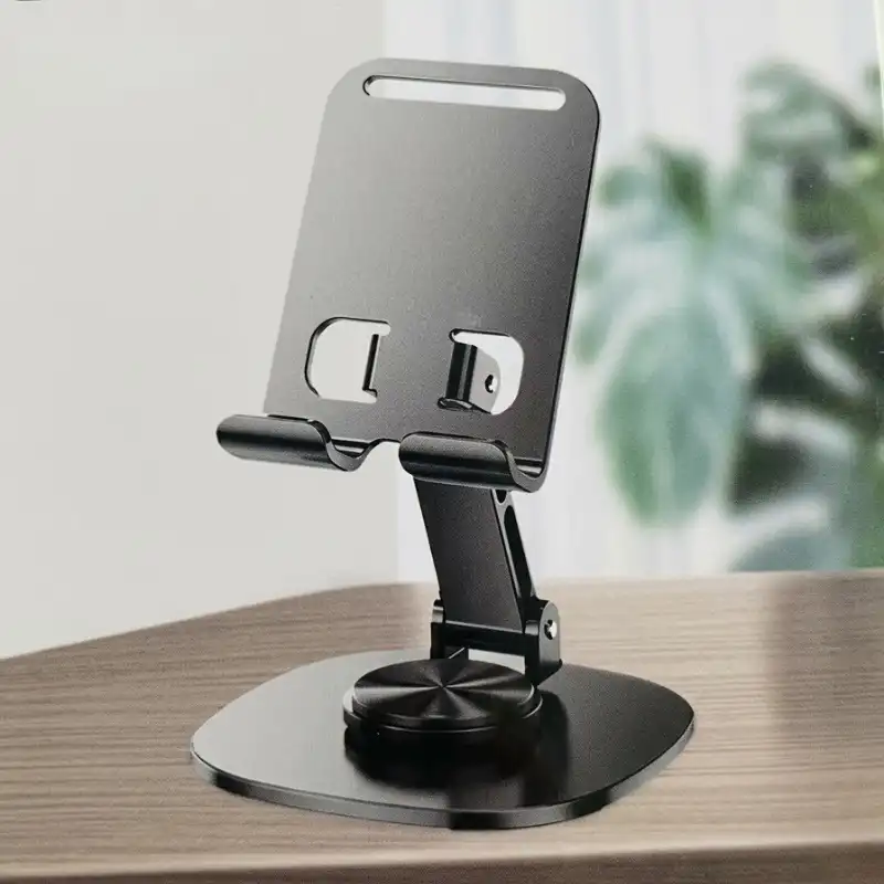 Desktop Folding Phone Stand & Tablet Holder – 360° Rotatable Adjustable Stand