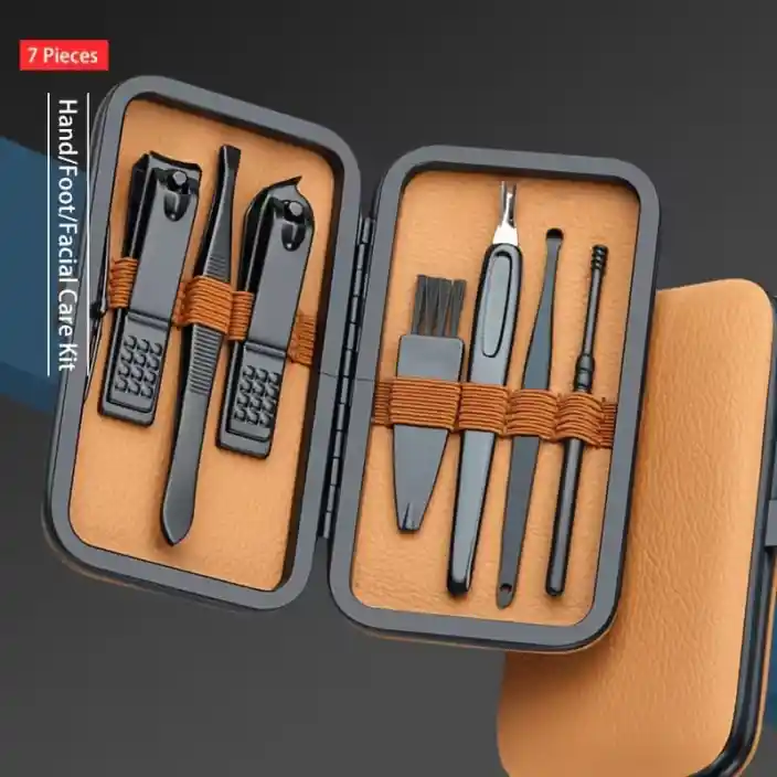7-Piece Manicure & Pedicure Nail Care Grooming Kit Professional Nail Clipper Trimmer Set for Home & Travel