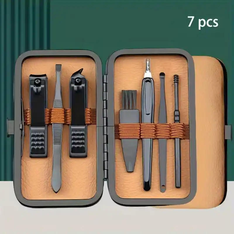 7-Piece Manicure & Pedicure Nail Care Grooming Kit Professional Nail Clipper Trimmer Set for Home & Travel