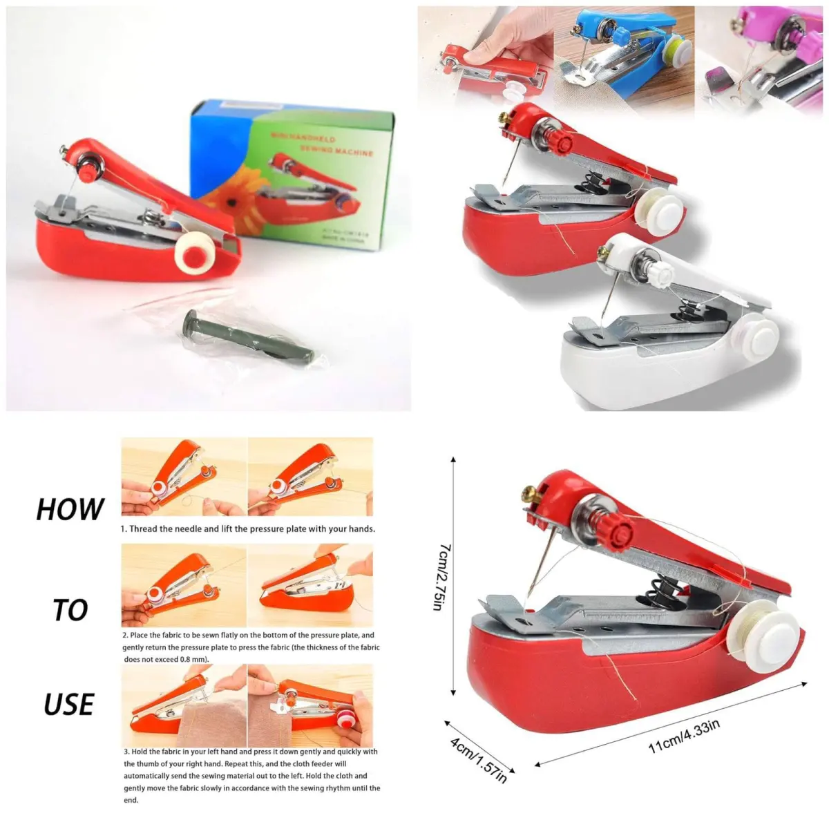 Portable Handheld Mini Sewing Machine Small Electric Sewing Machine for Home Travel & Quick Repairs