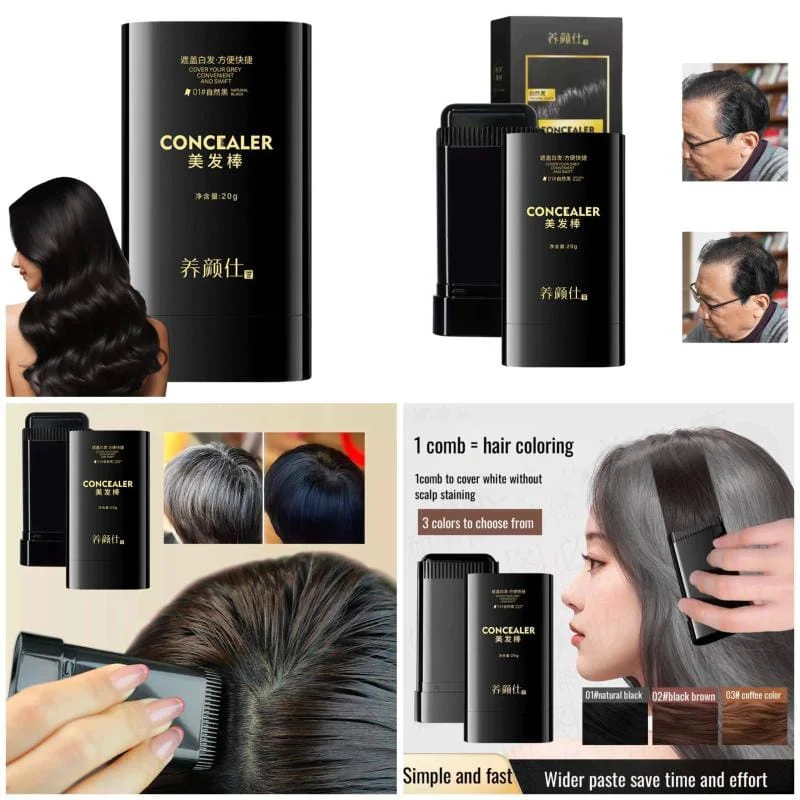 Hair Concealer Brush – Gray Hair Coverage | Instant Black Hair Touch-Up & Root Coverage