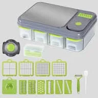 Multifunctional Vegetable Chopper with Container & Cutting Board | Kitchen Food Cutter Tool