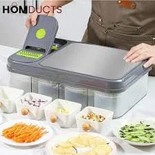 Multifunctional Vegetable Chopper with Container & Cutting Board | Kitchen Food Cutter Tool