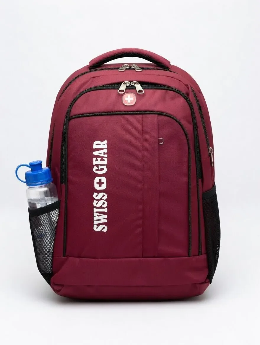 Multi-Compartment College Office Backpack Blue Red Black