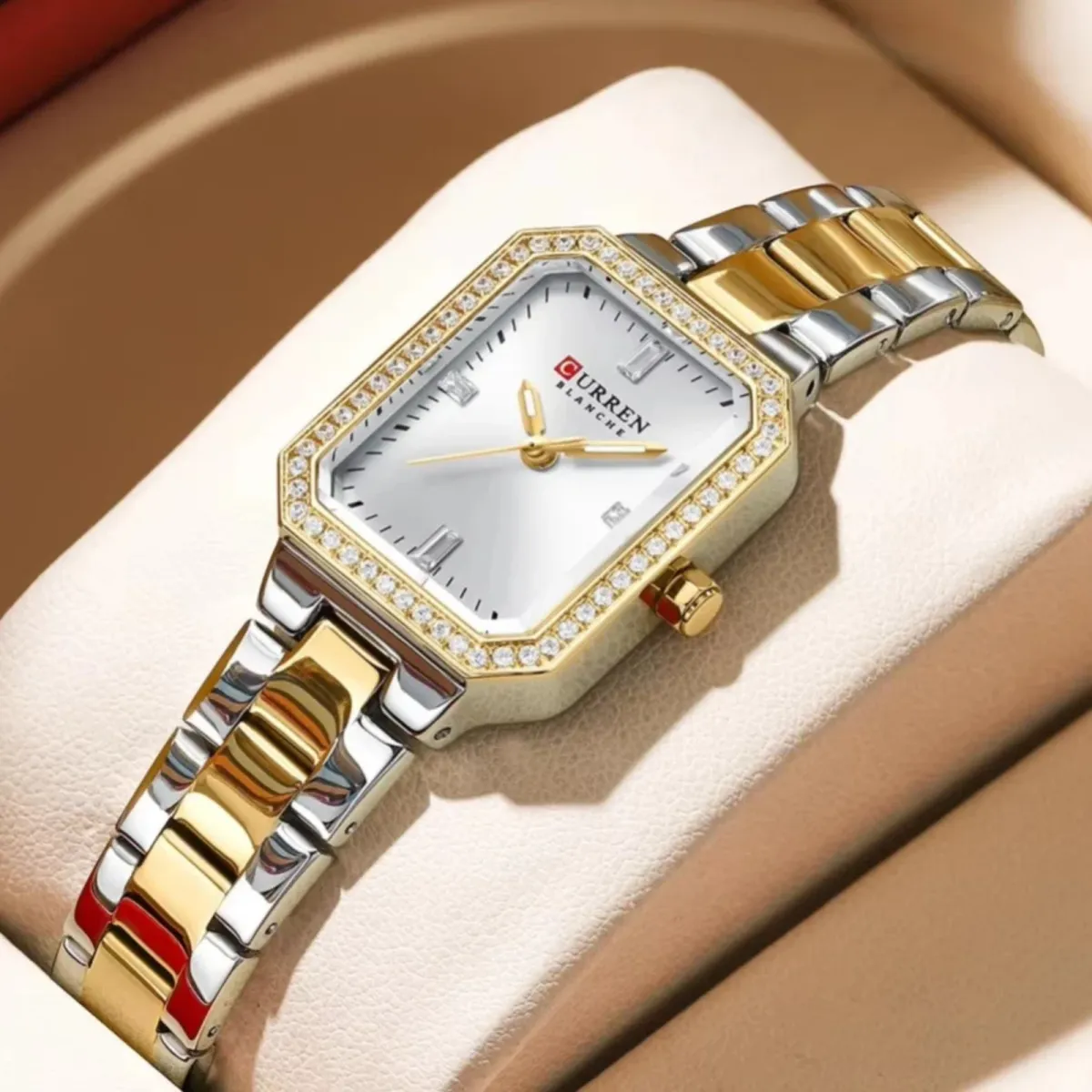 CURREN Blanche Elegant Rhinestone Women's Watch | Stainless Steel Strap